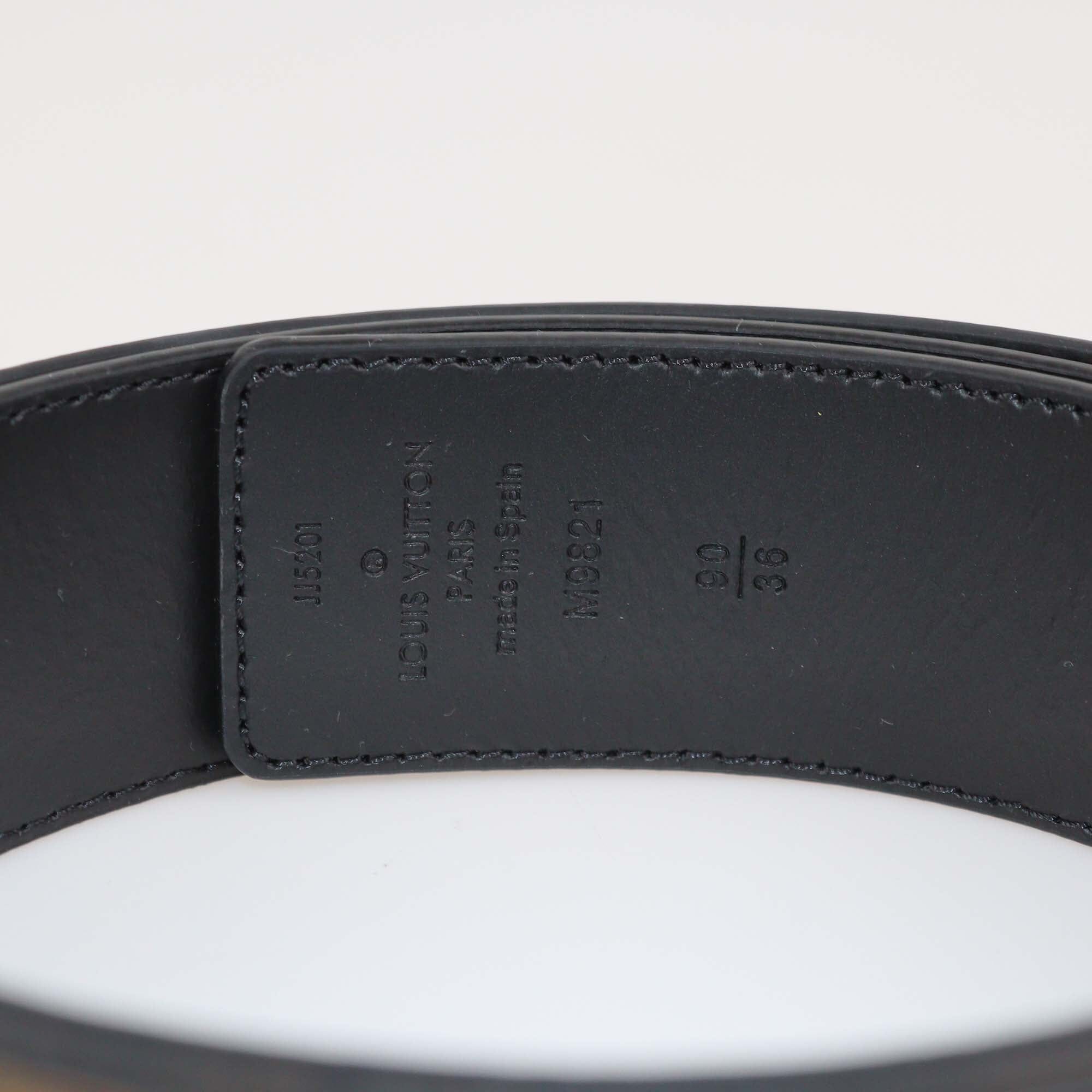 Louis Vuitton Black/Monogram Canvas & Leather Reversible 40MM Initiales Belt Mens Louis Vuitton 