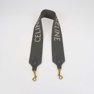 Celine Grey Fabric Jacquard Shoulder Strap Womens Celine 