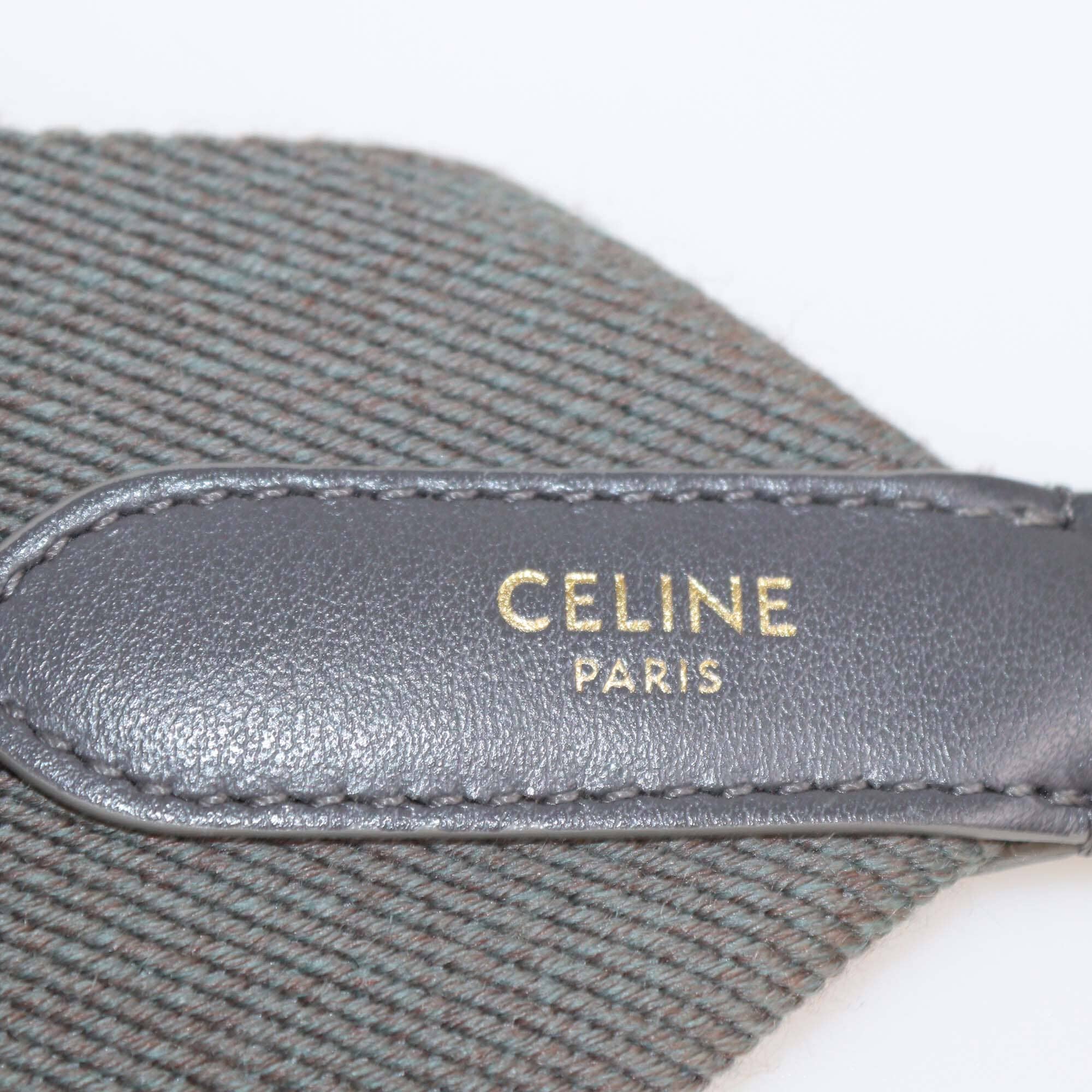 Celine Grey Fabric Jacquard Shoulder Strap Womens Celine 