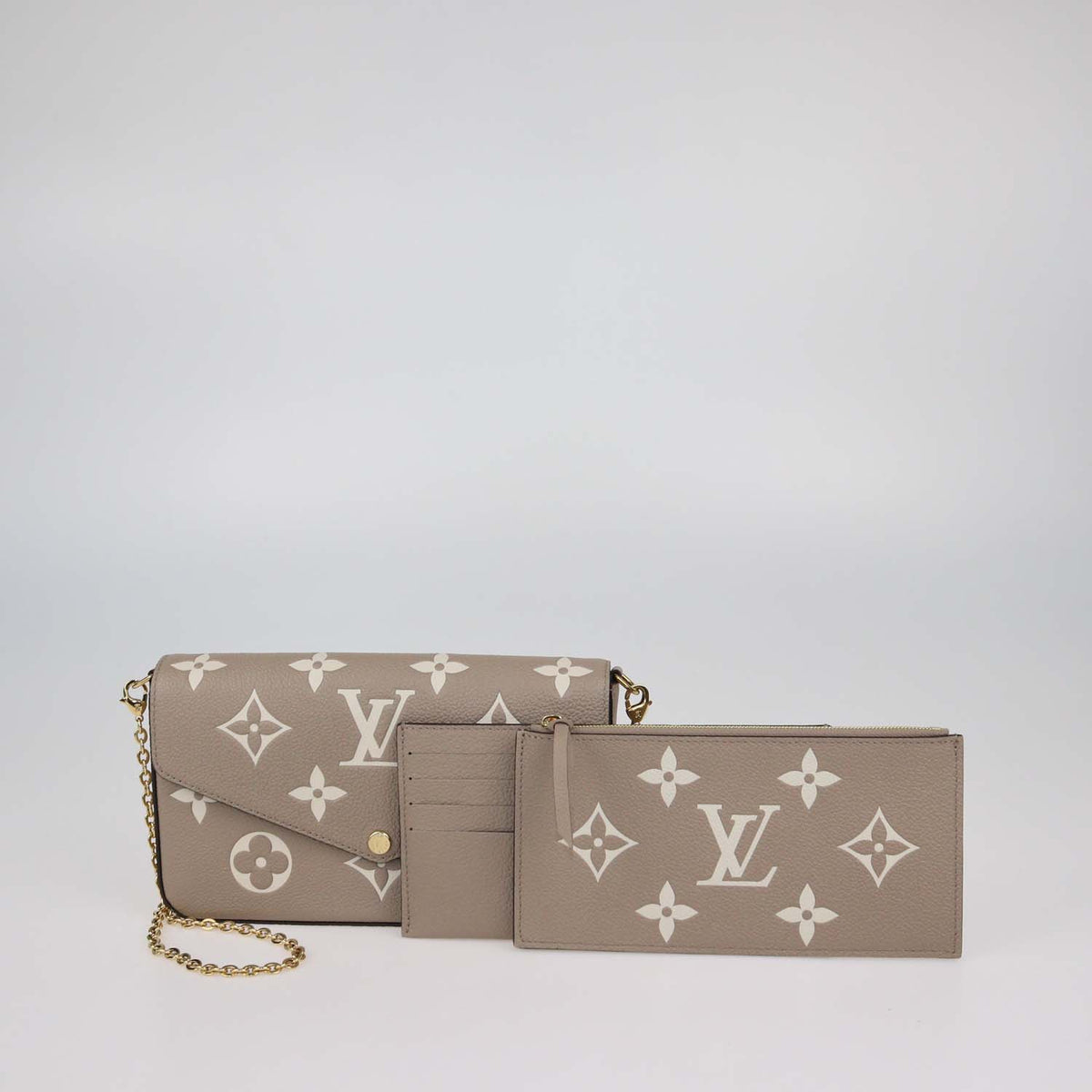 Louis Vuitton Beige Monogram Empreinte Leather Felicie Pochette Bag