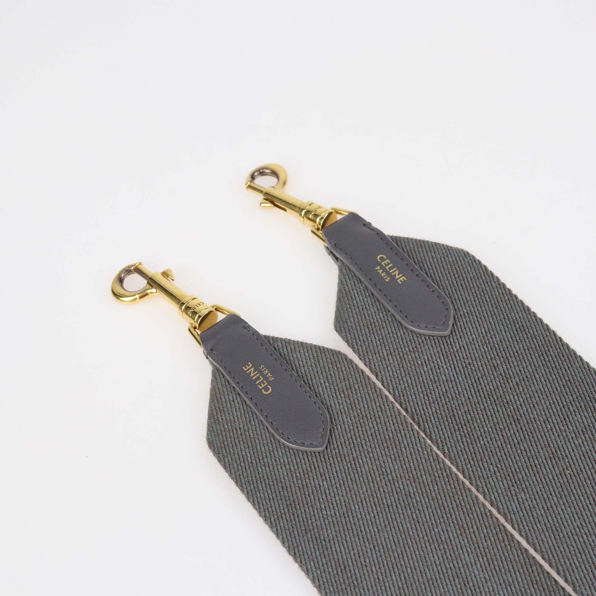 Celine Grey Fabric Jacquard Shoulder Strap Womens Celine 