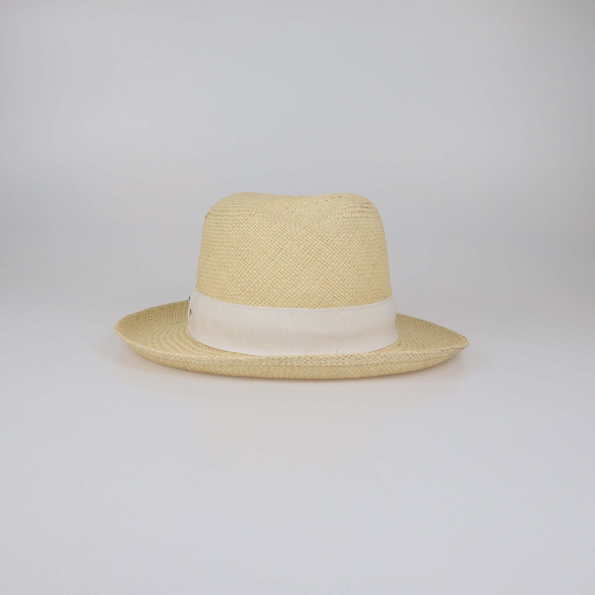 Giorgio Armani Beige Straw Panama Hat