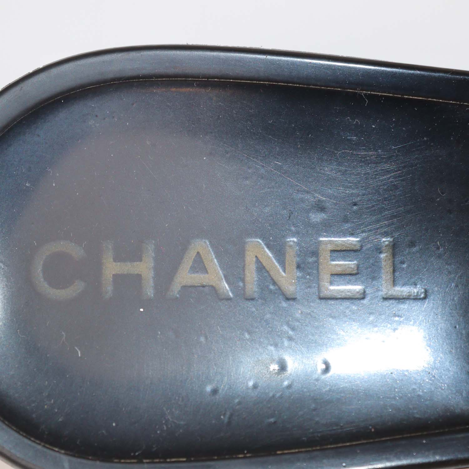 Chanel Black/Off White Rubber Camellia Thong Sandals