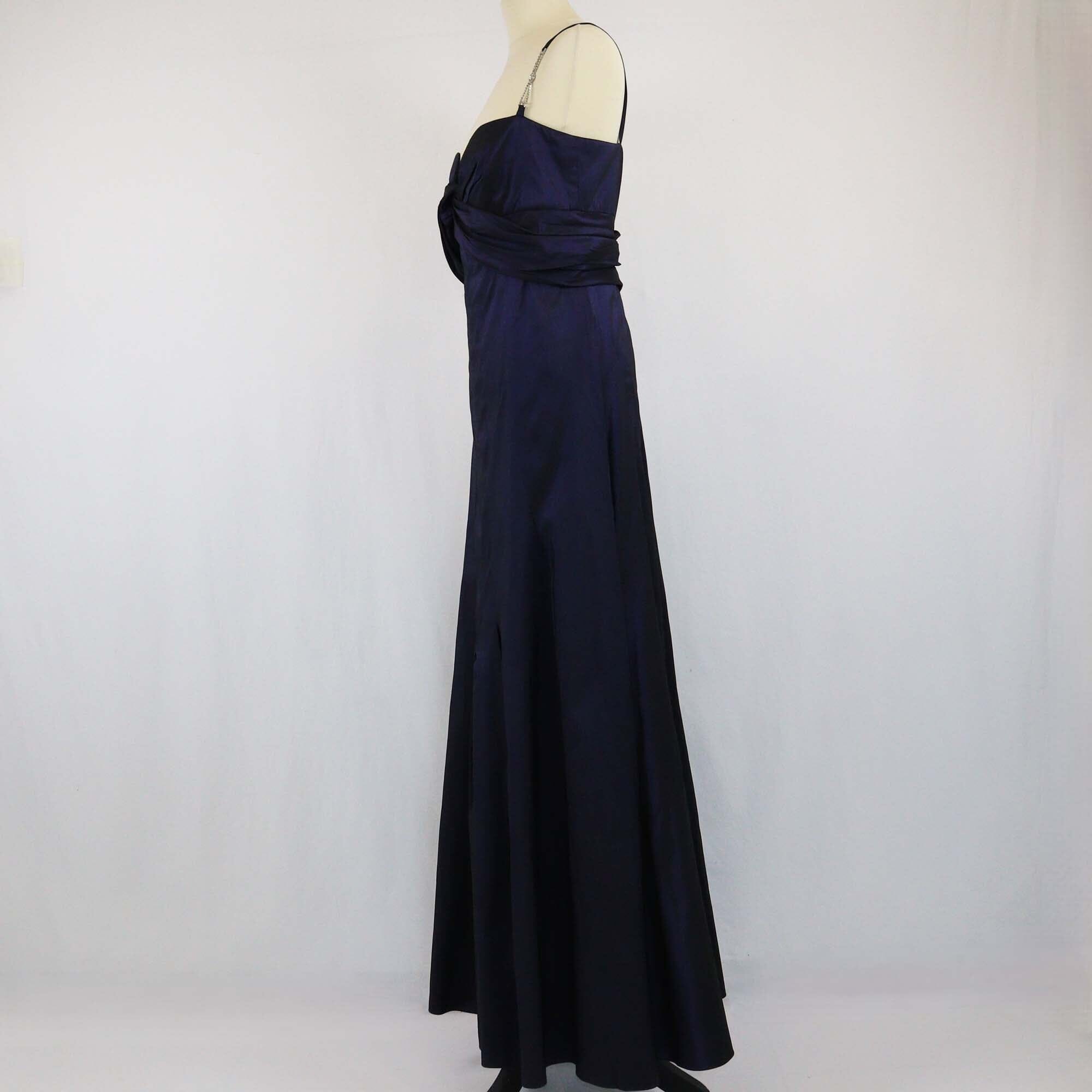 Max Mara Navy Blue Sleeveless Maxi Dress Womens Max Mara 