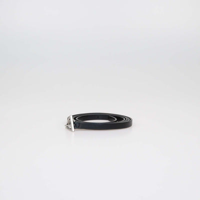 Bottega Veneta Black Leather Skinny Triangle Buckle Belt