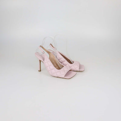 Bottega Veneta Pink Quilted Padded Leather Slingback Sandals