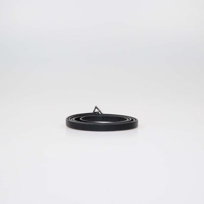Bottega Veneta Black Leather Skinny Triangle Buckle Belt