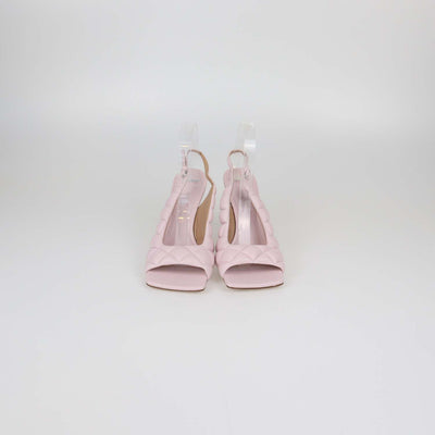 Bottega Veneta Pink Quilted Padded Leather Slingback Sandals