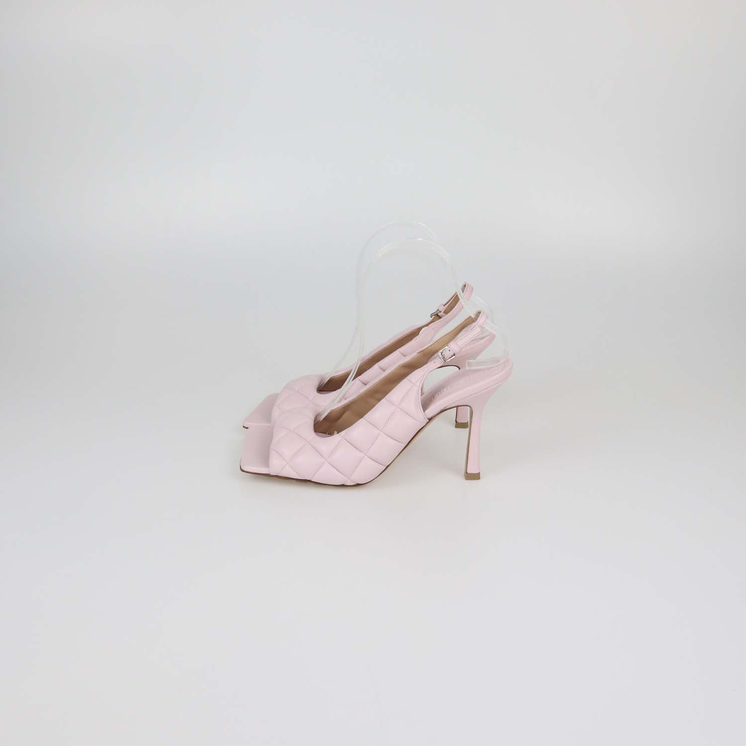 Bottega Veneta Pink Quilted Padded Leather Slingback Sandals