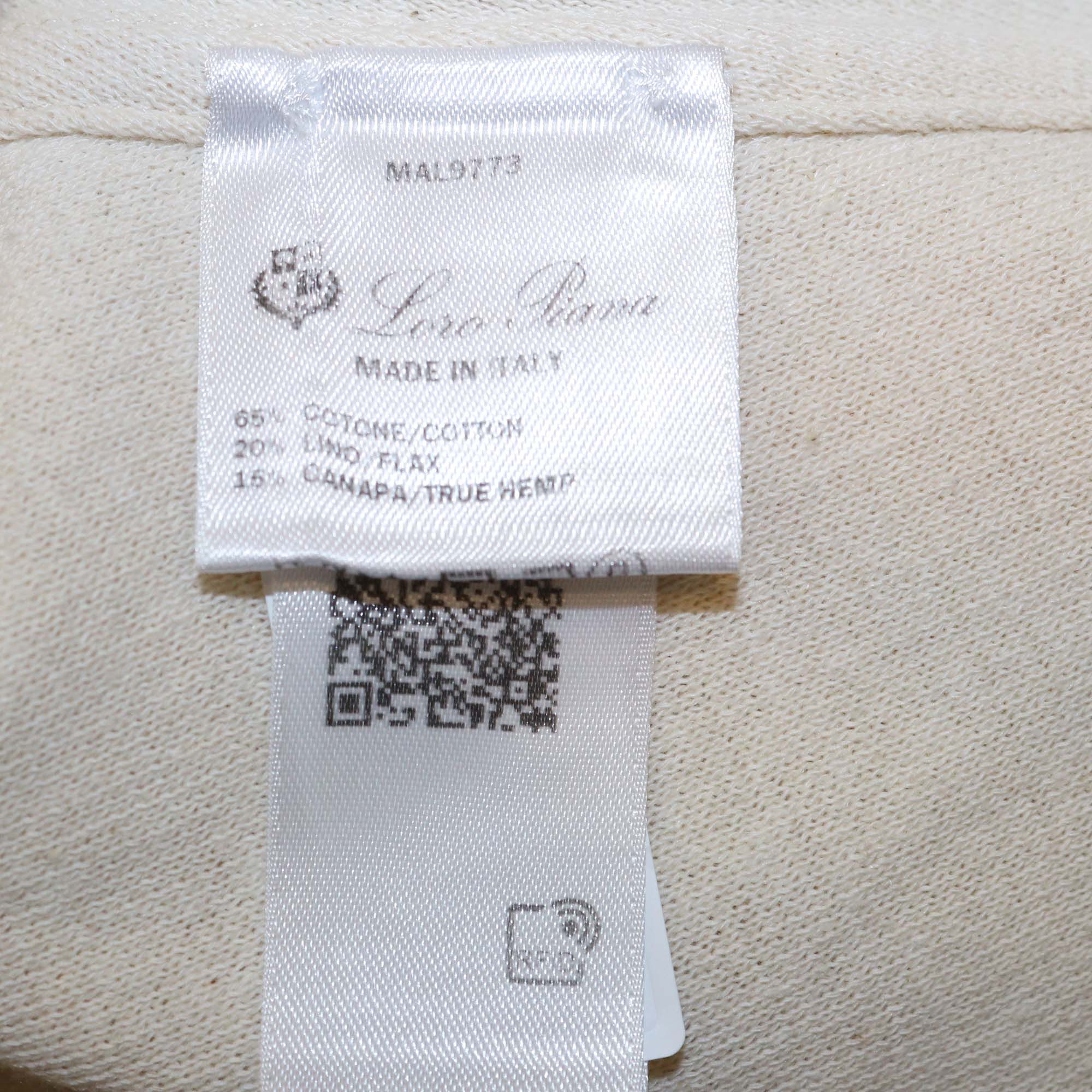 Loro Piana Beige Cotton Blended Tacna Long Sleeve Sweatshirt & Pants