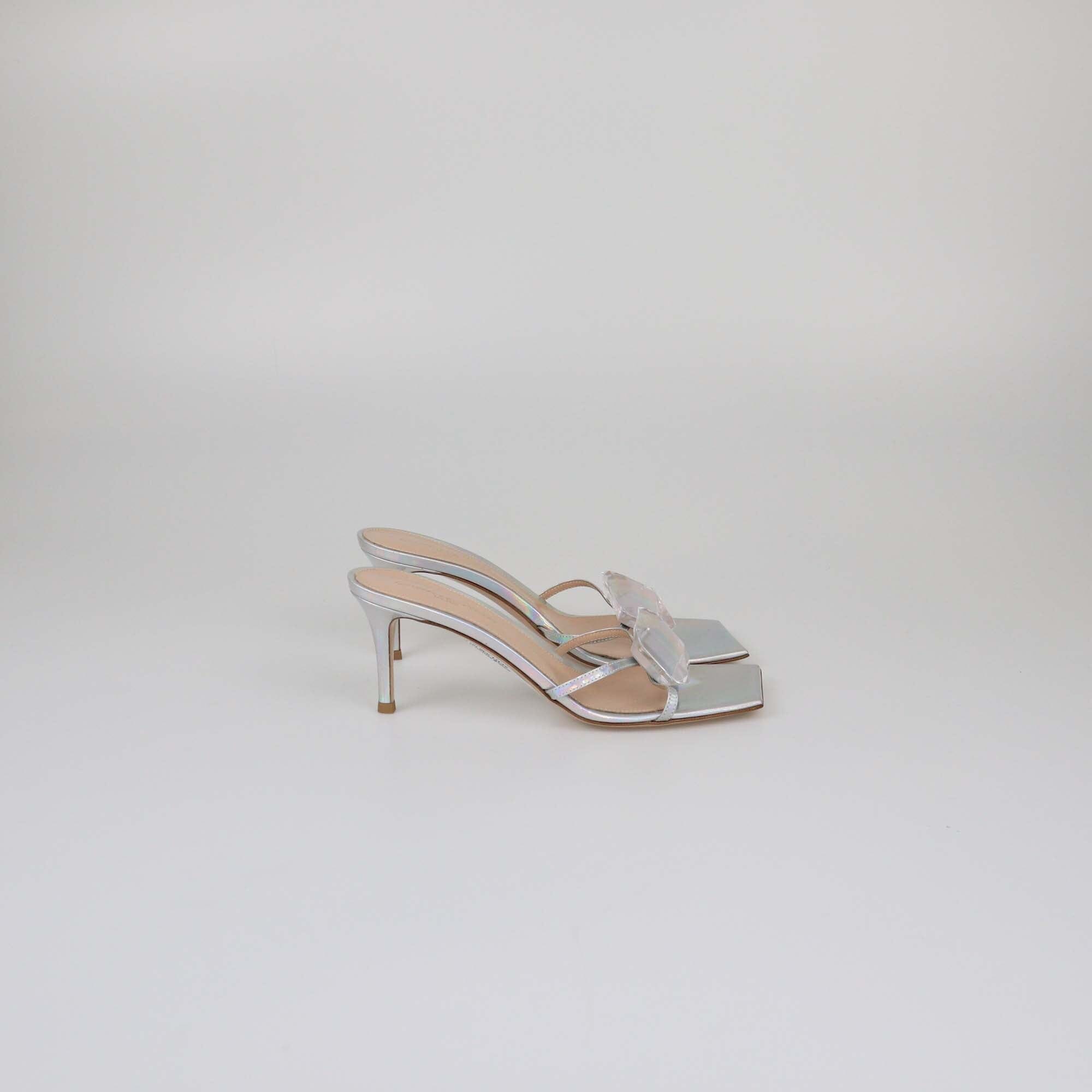 Gianvito Rossi Silver Jaipur Sandals Womens Gianvito Rossi 