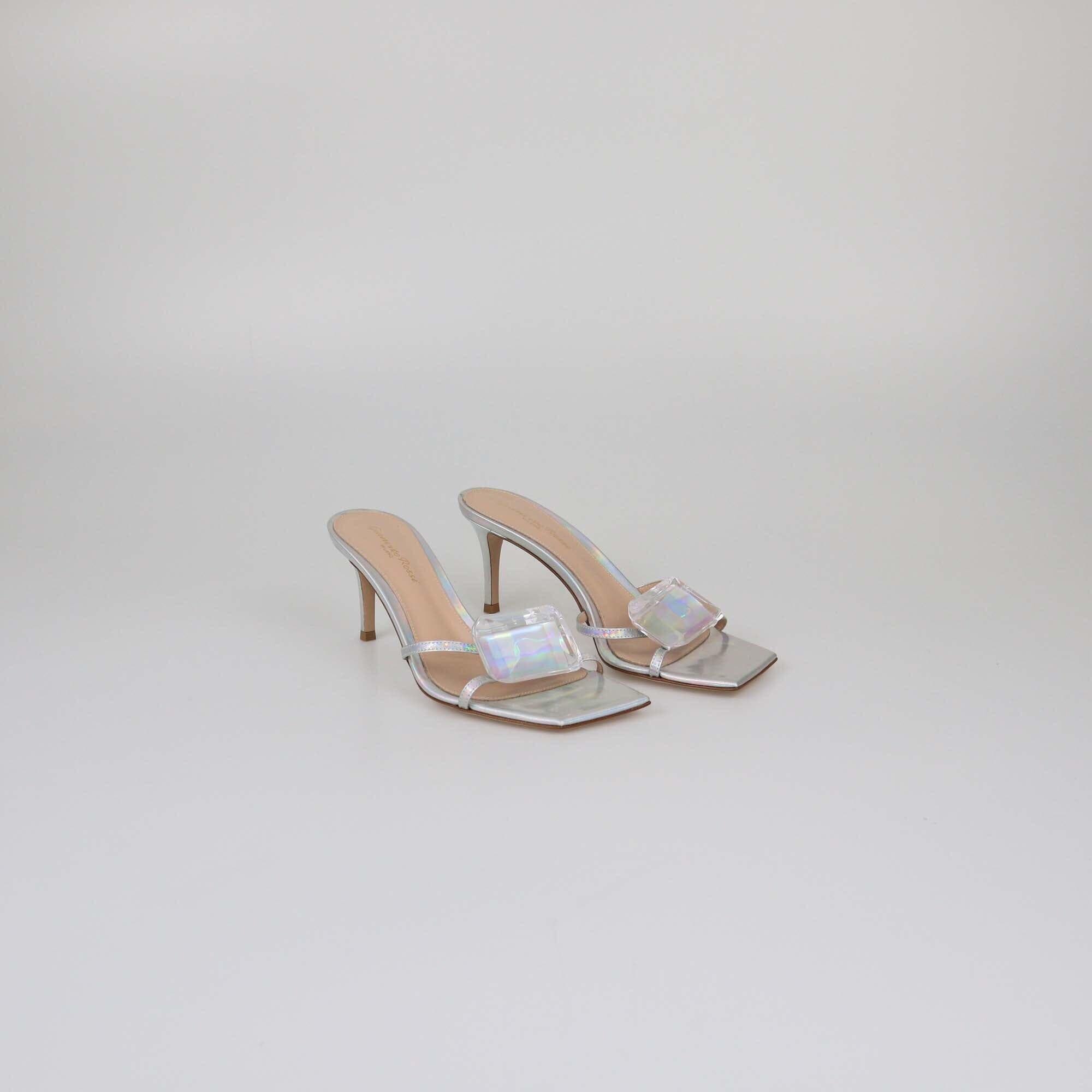 Gianvito Rossi Silver Jaipur Sandals Womens Gianvito Rossi 