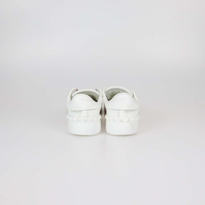 Valentino White/Pink Leather Open Sneakers