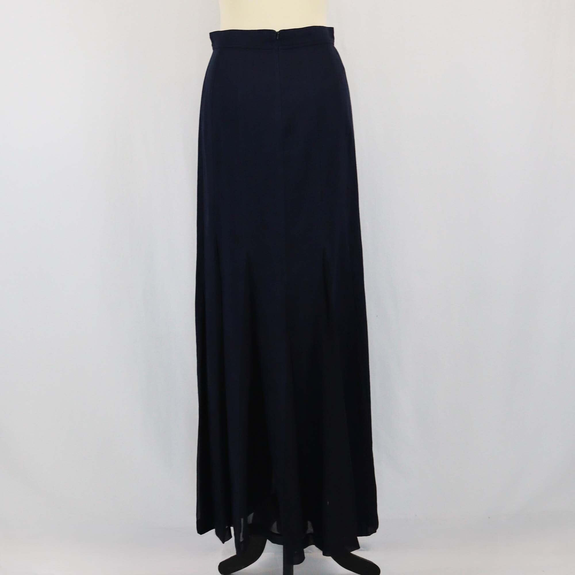 Max Mara Navy Blue/Black Denim Maxi Skirt Womens Max Mara 