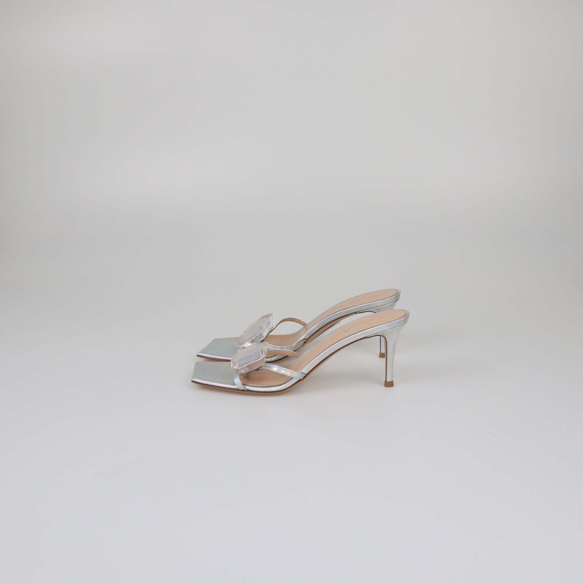 Gianvito Rossi Silver Jaipur Sandals Womens Gianvito Rossi 