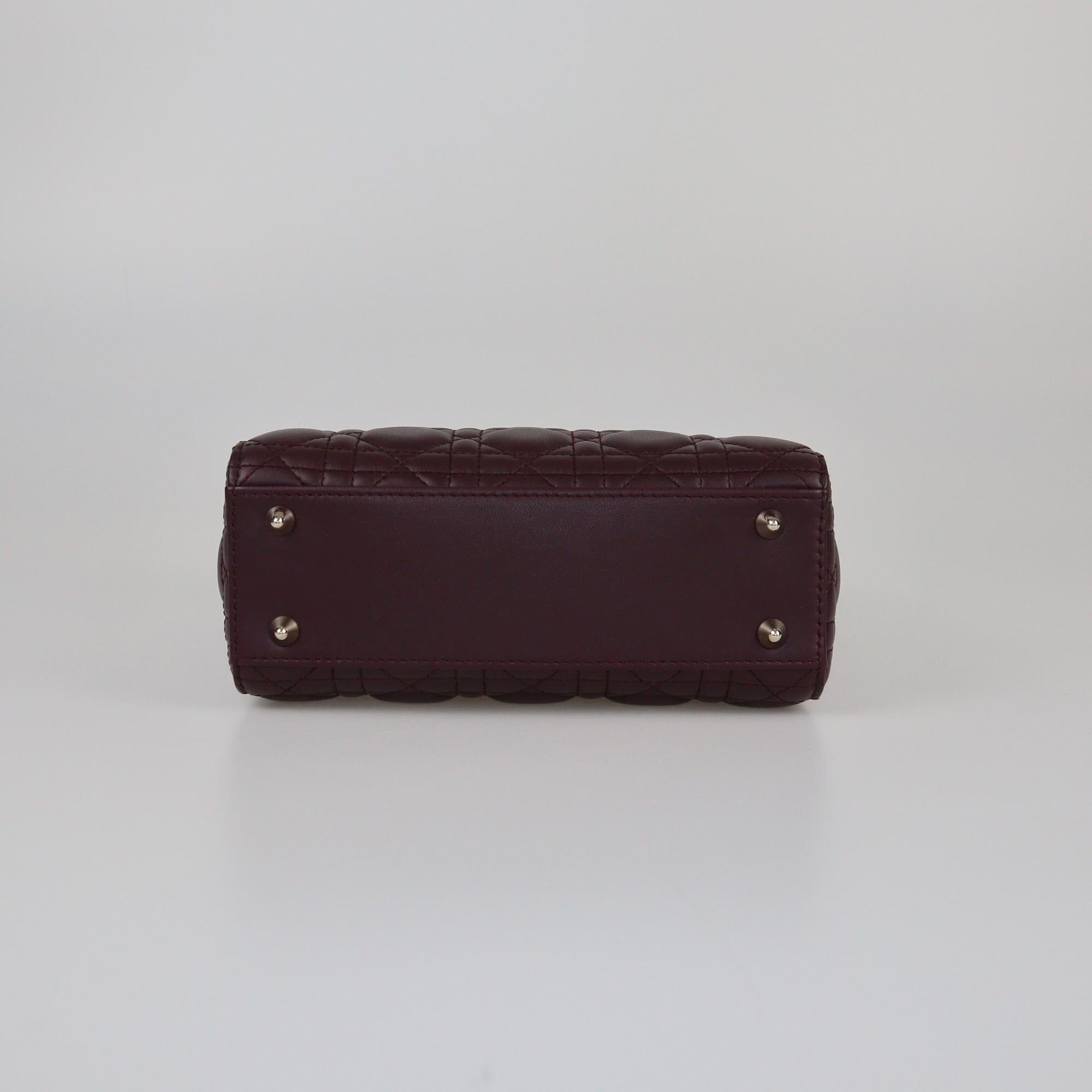 Christian Dior Dark Purple Cannage Small Lady Dior Tote Womens Christian Dior 