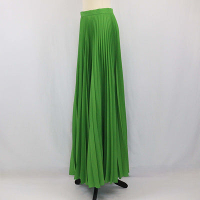 Prada Green Pleated Crepe De Chine Maxi Skirt Womens Prada 