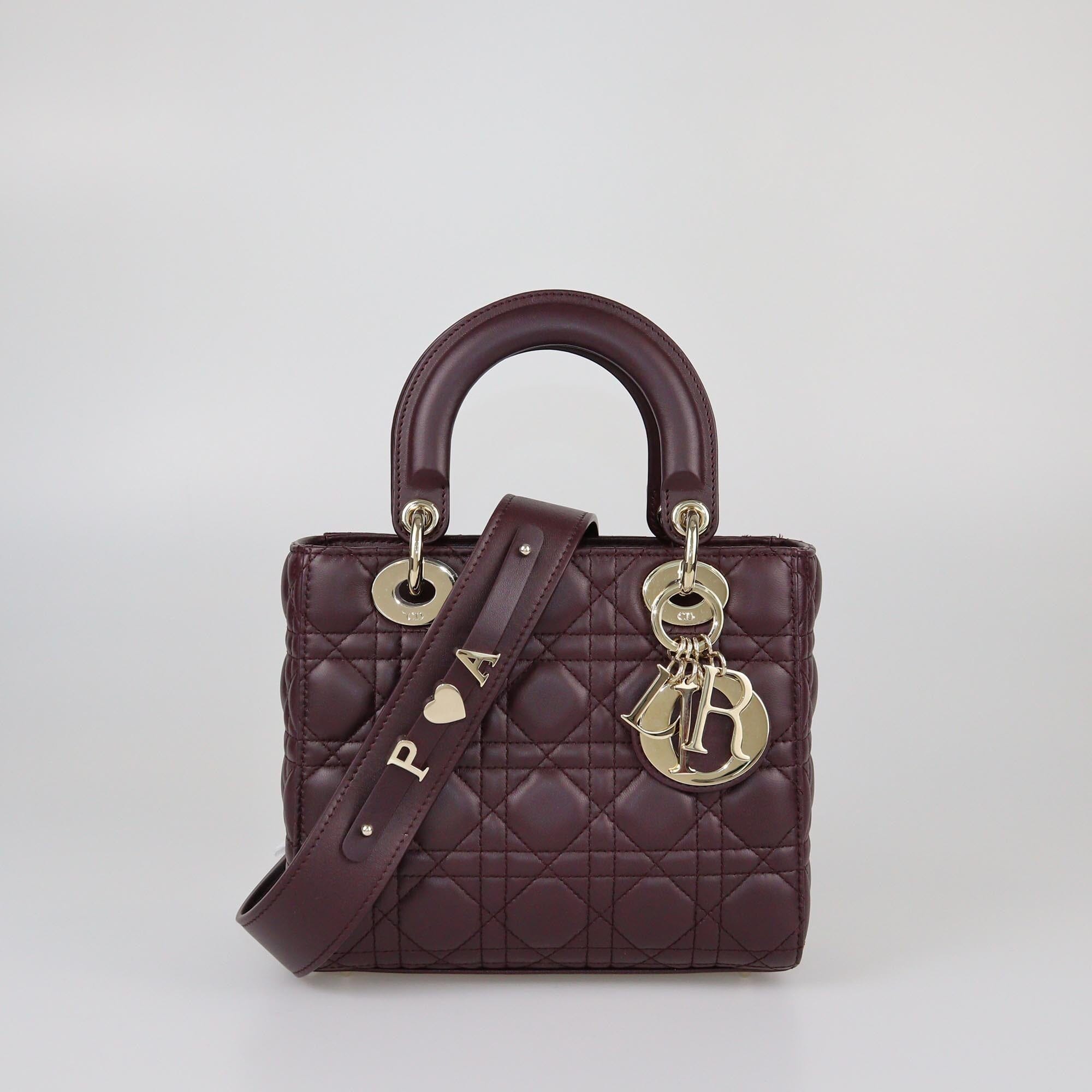 Christian Dior Dark Purple Cannage Small Lady Dior Tote Womens Christian Dior 