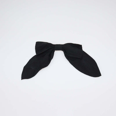 Chanel Black Fabric Bow Hairpin