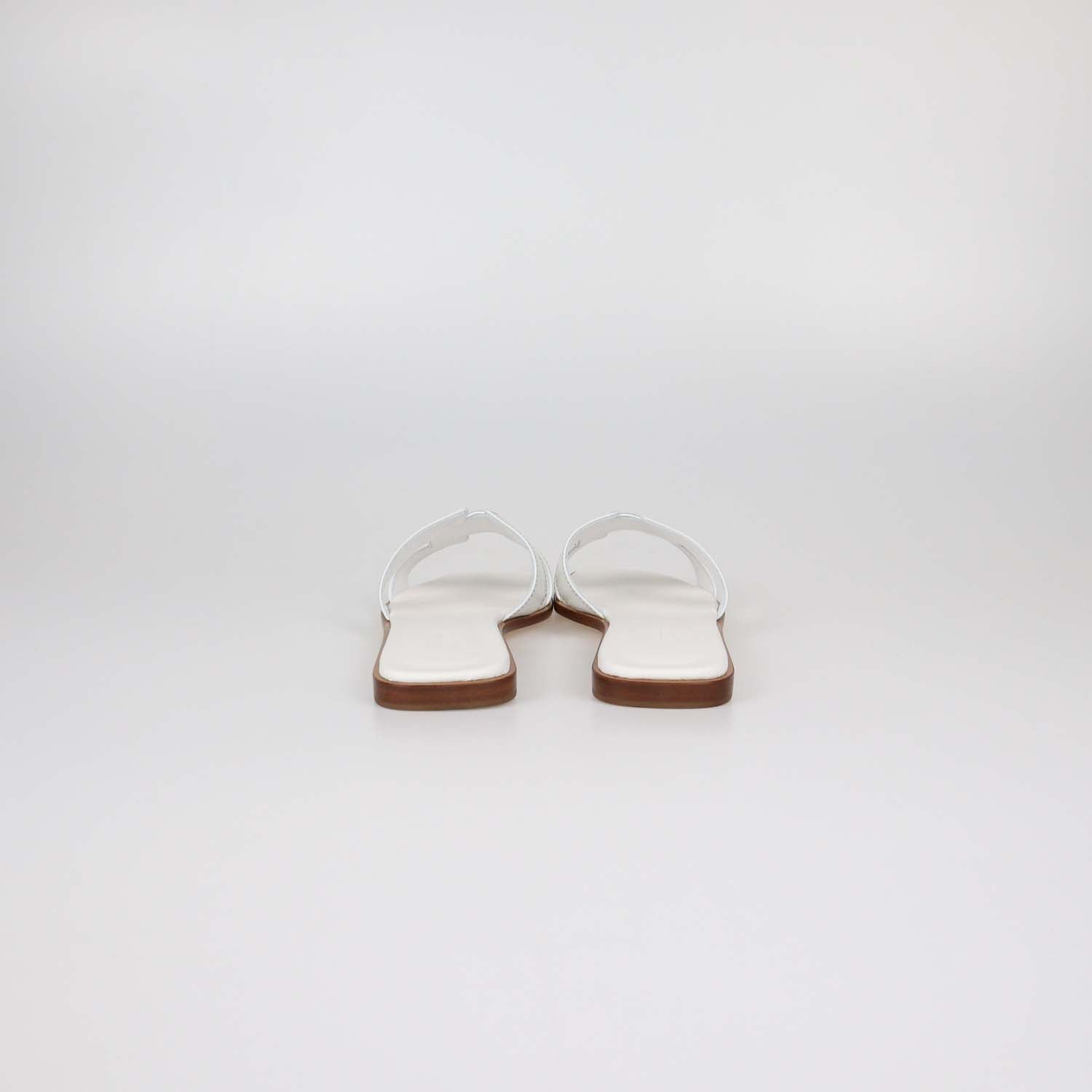 Hermes White Box Calf Leather Oran Sandals