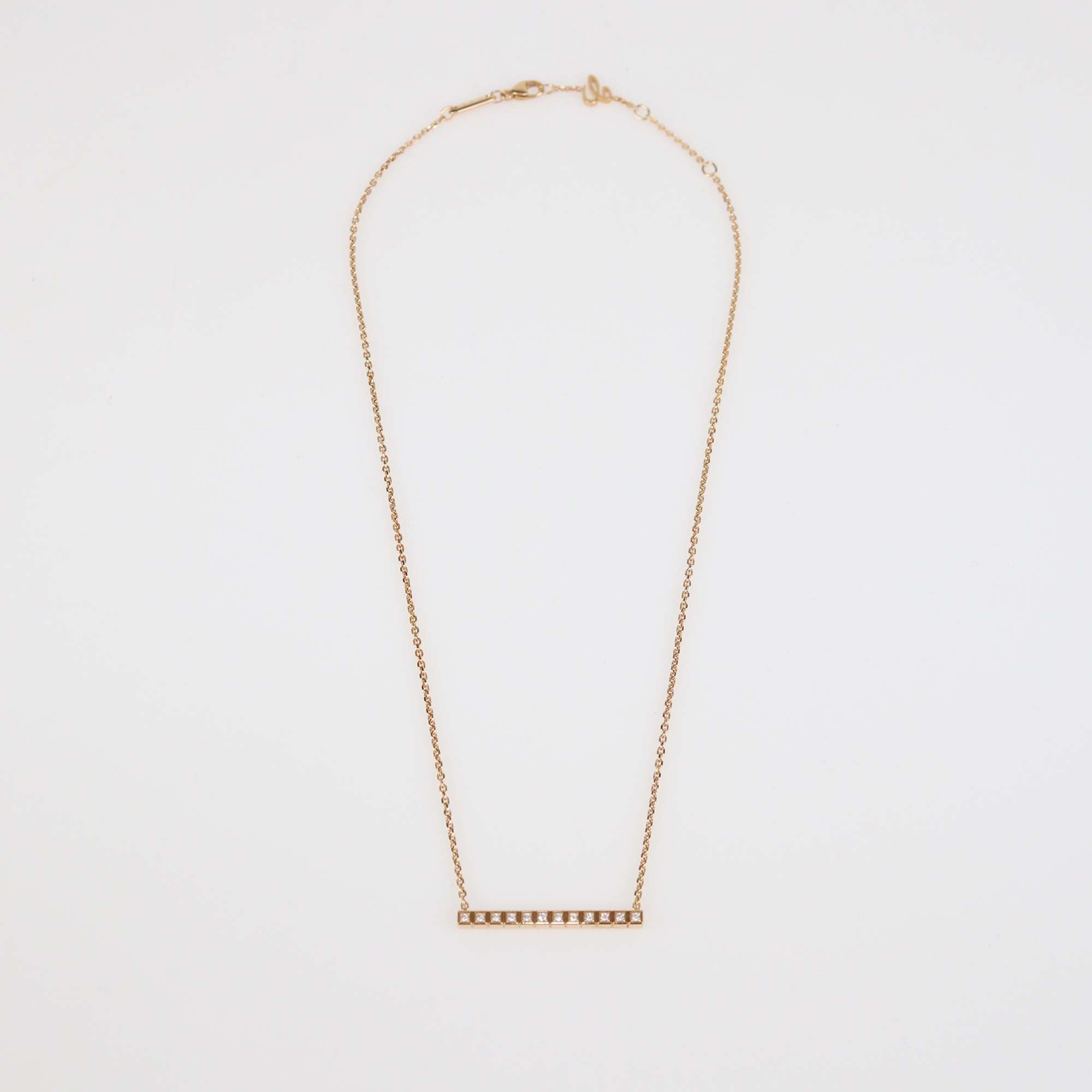 Chopard Ethical 18K Rose Gold Diamond Ice Cube Necklace