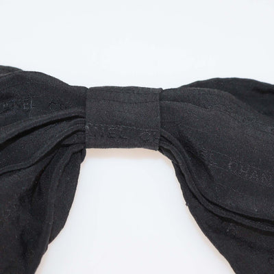 Chanel Black Fabric Bow Hairpin
