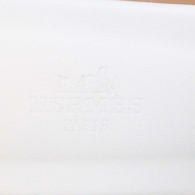 Hermes White Box Calf Leather Oran Sandals