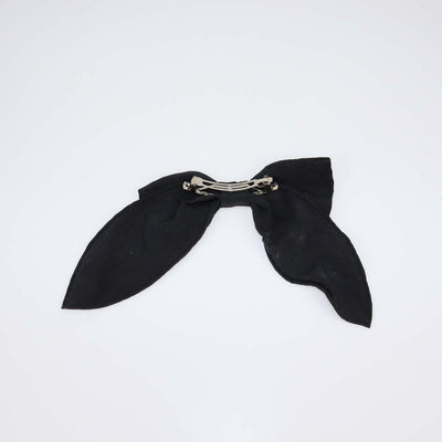 Chanel Black Fabric Bow Hairpin