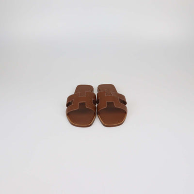 Hermes Black Box Calf Leather Oran Sandals