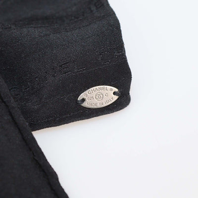Chanel Black Fabric Bow Hairpin