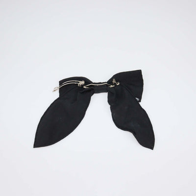 Chanel Black Fabric Bow Hairpin
