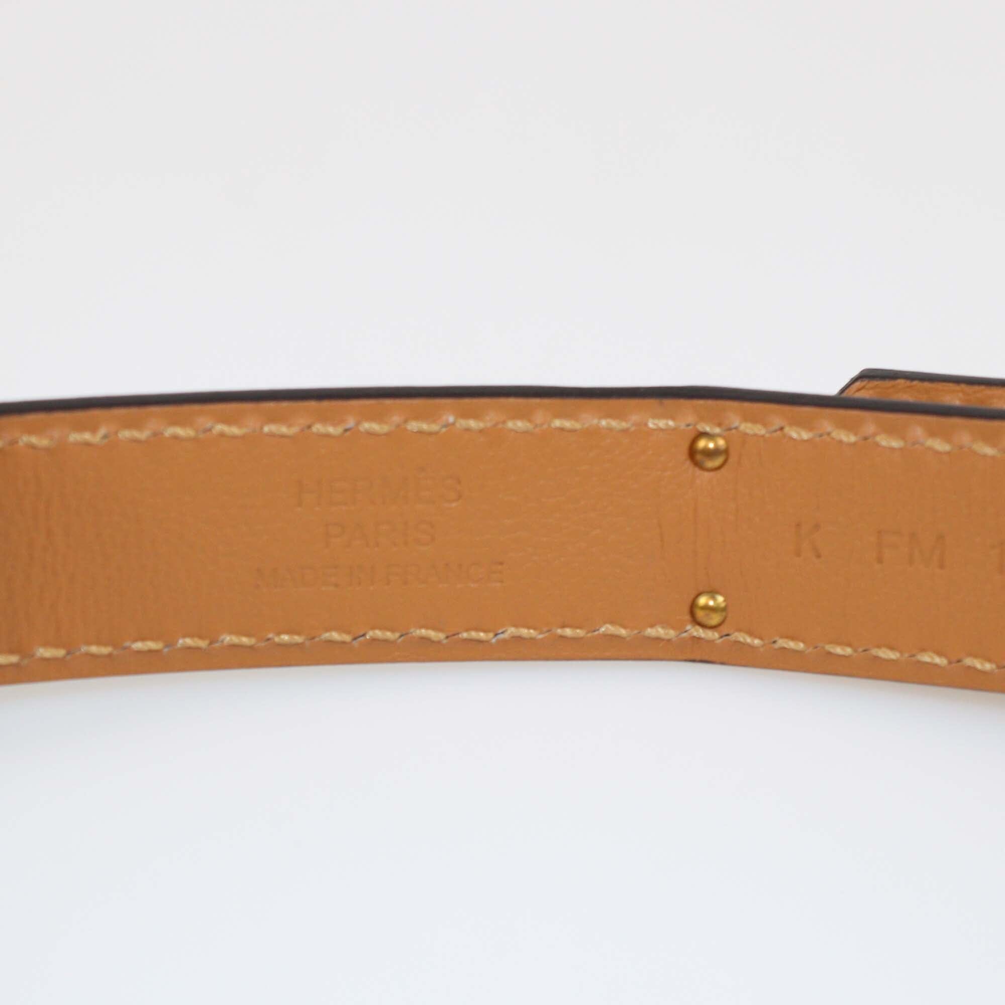 Hermes Etoupe Epsom Leather Kelly 18 Belt Womens Hermes 