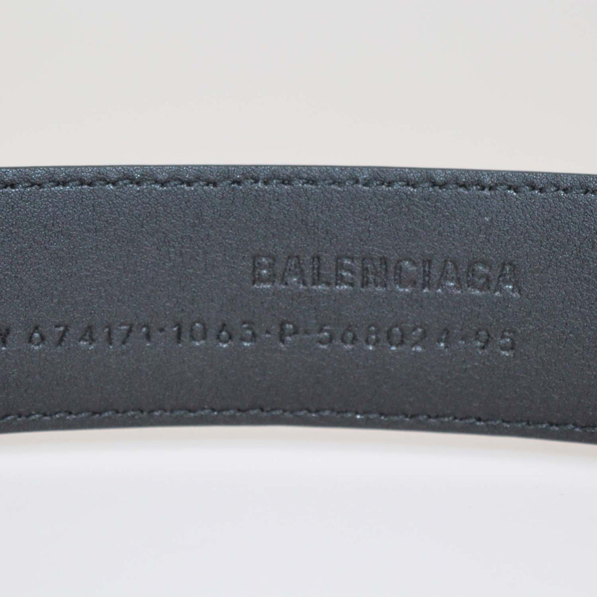 Balenciaga Black Leather BB Hourglass Buckle Belt