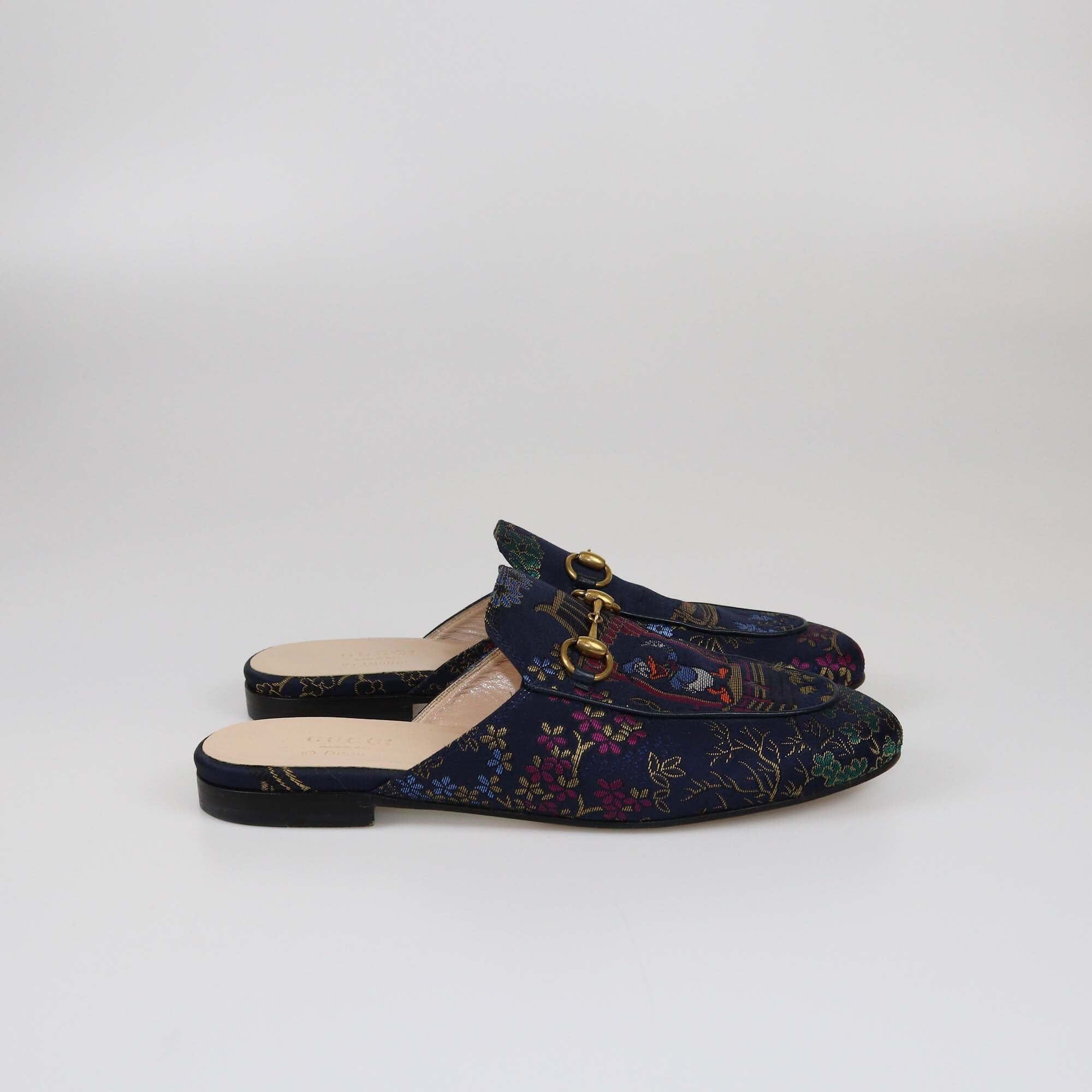 Gucci Multicolor Printed Princetown Horsebit Mules Womens Gucci 