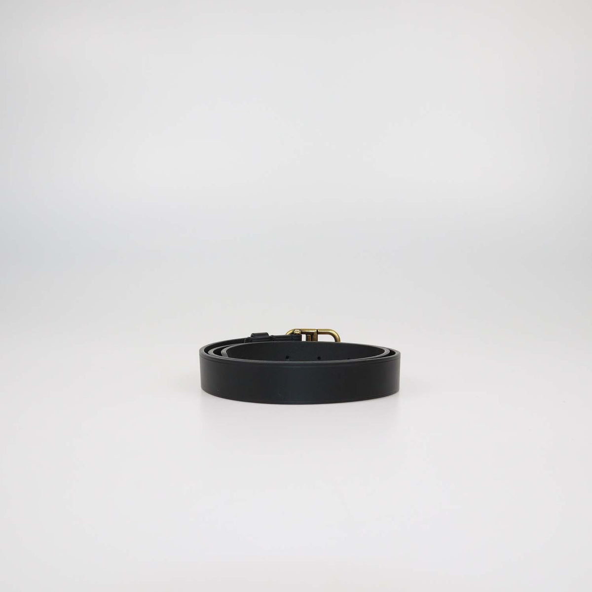 Balenciaga Black Leather Thin BB Belt