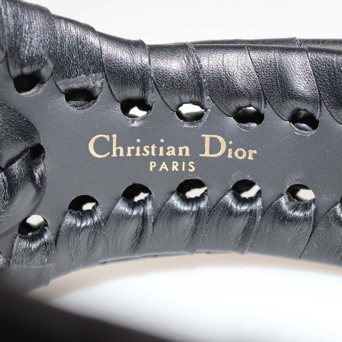 Christian Dior Black Leather 30 Montaigne Braided Waist Belt