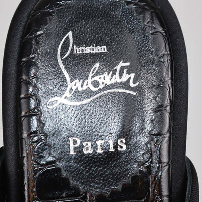 Christian Louboutin Black Velvet Coolito Embellished Mules