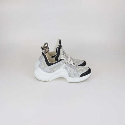 Louis Vuitton Grey/Black Monogram Nylon and Leather Archlight Sneakers