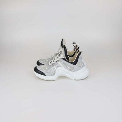 Louis Vuitton Grey/Black Monogram Nylon and Leather Archlight Sneakers