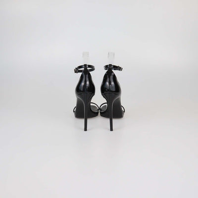 Saint Laurent Black Patent Leather Jane Ankle Strap Sandals