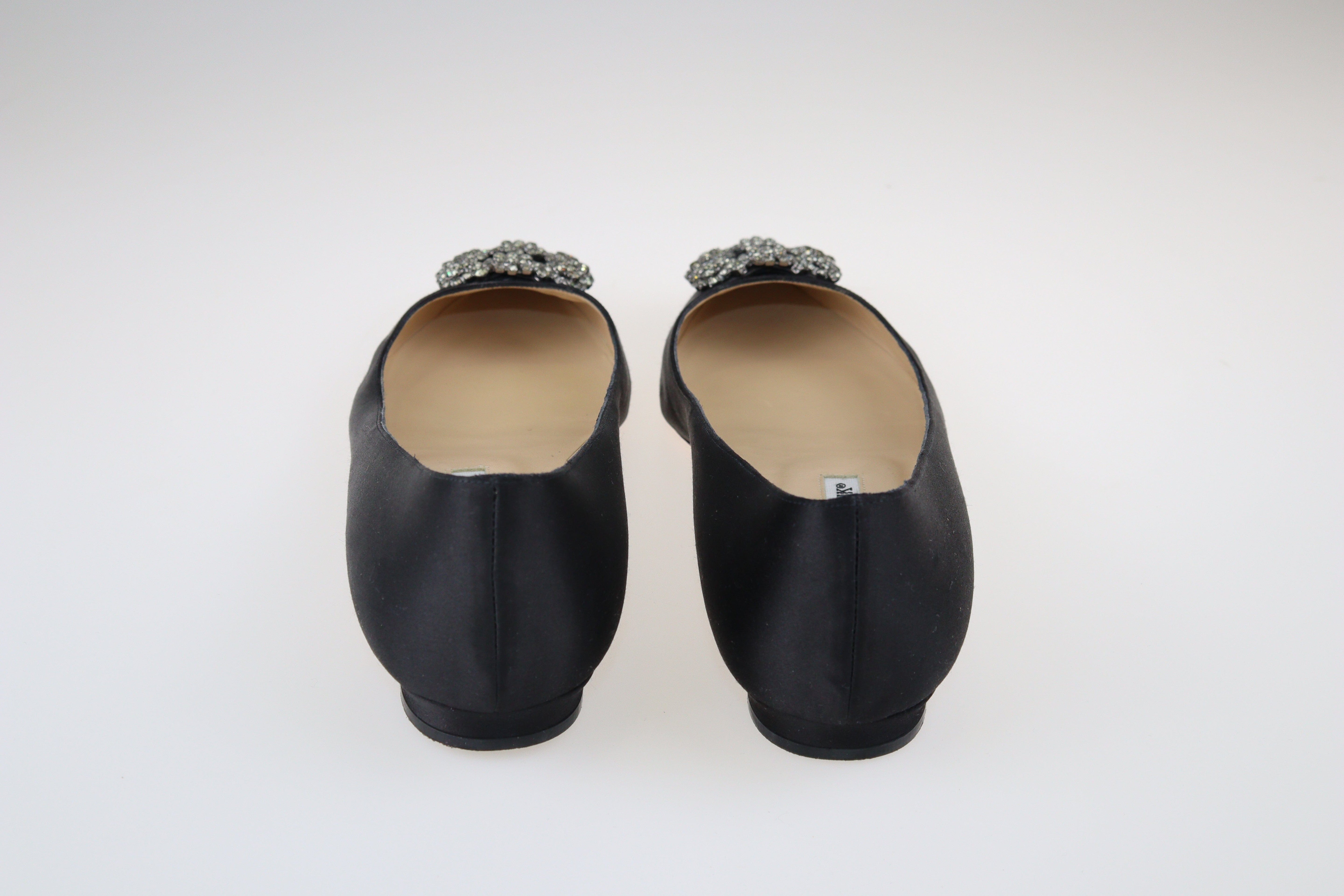 Black Hangisi Ballets Flats Shoes Manolo Blahnik 