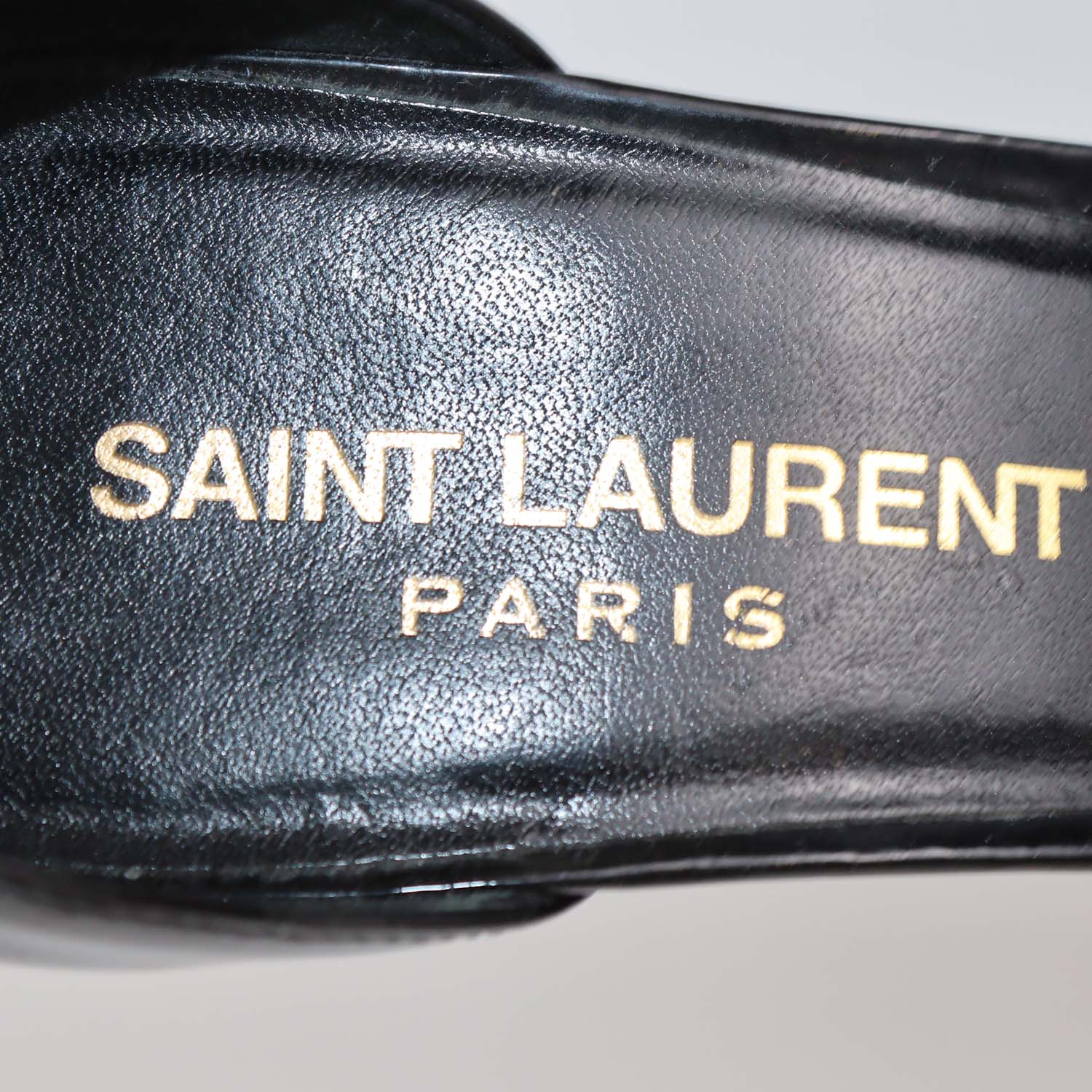 Saint Laurent Black Patent Leather Jane Ankle Strap Sandals