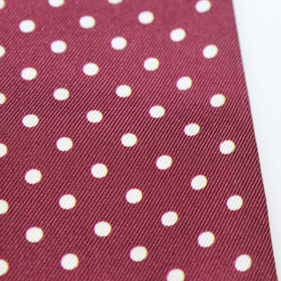 Hermes Fuchsia, White, Bordeaux Silk Astrologie a Pois Print Twilly