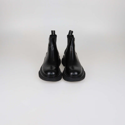 Alexander McQueen Black Leather Tread Chelsea Boots