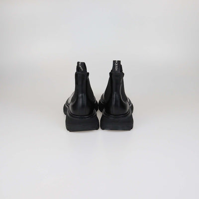 Alexander McQueen Black Leather Tread Chelsea Boots