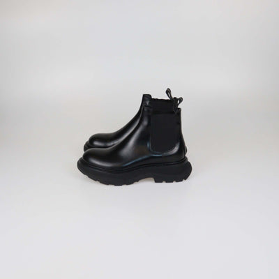 Alexander McQueen Black Leather Tread Chelsea Boots
