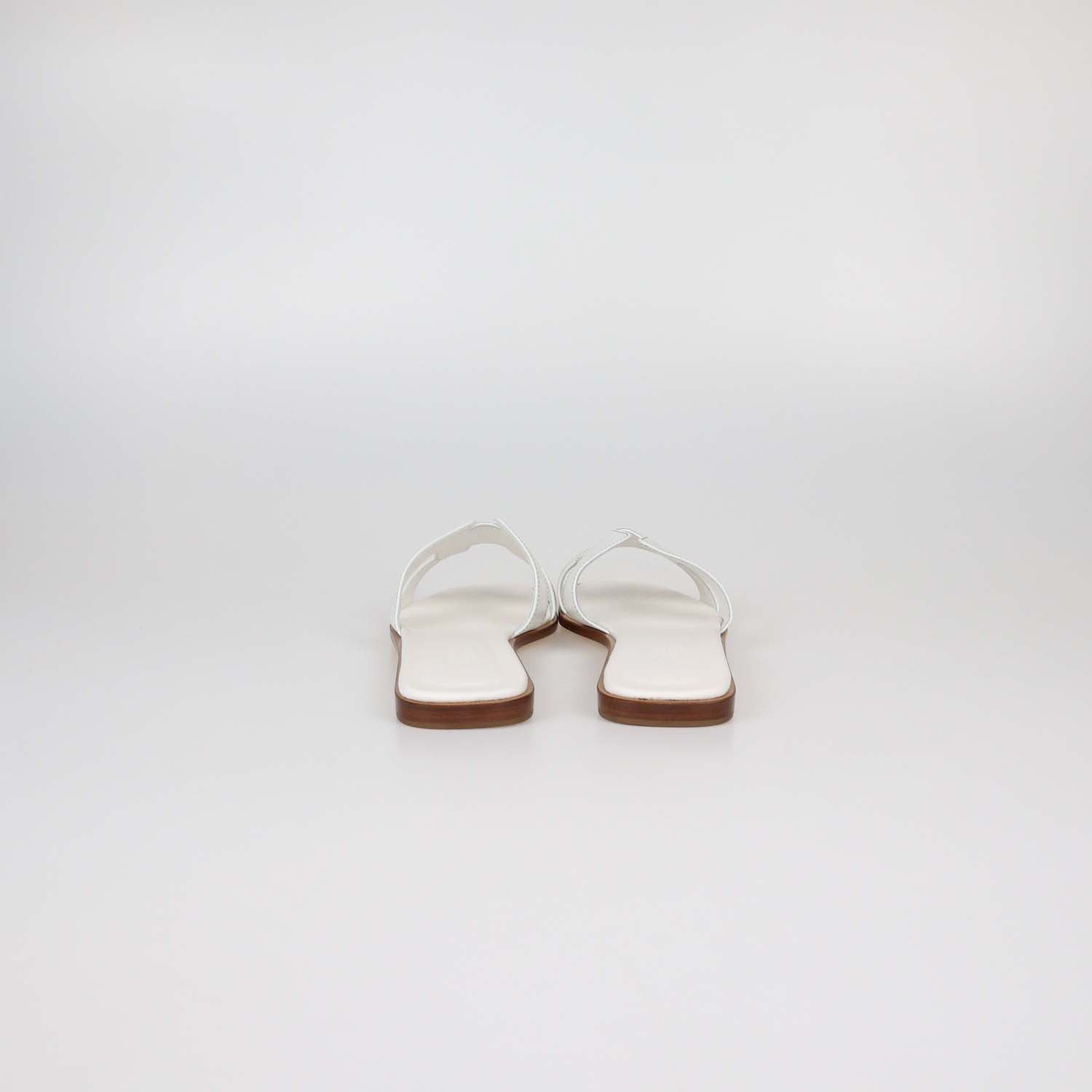 Hermes White Box Calf Leather Oran Sandals