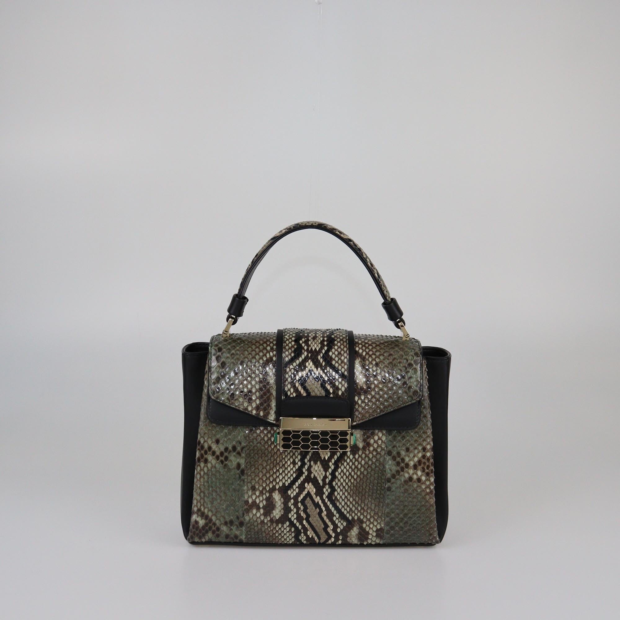 Bvlgari Black/Multicolor Small Serpenti Viper Top Handle Bag Womens Bvlgari 