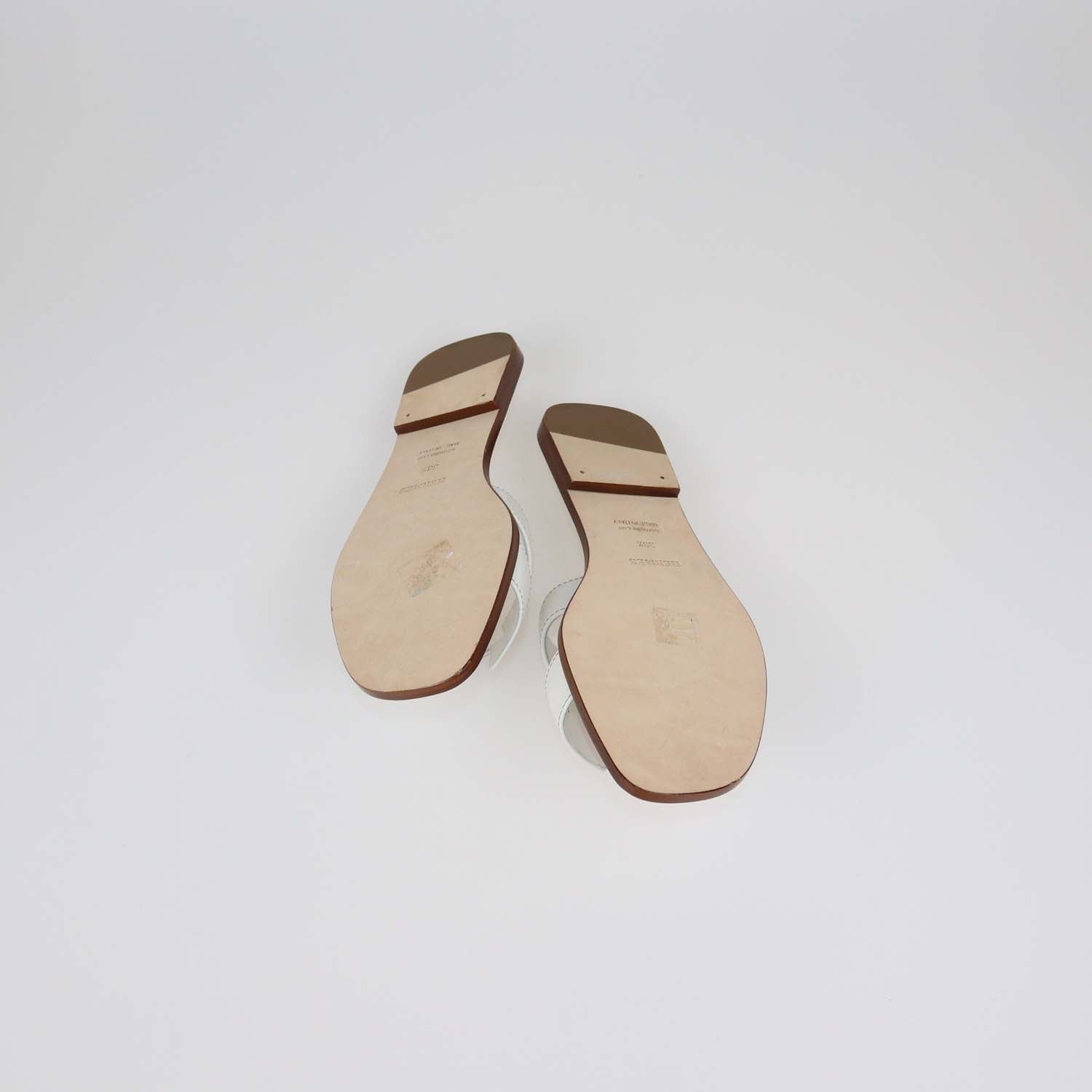 Hermes White Box Calf Leather Oran Sandals