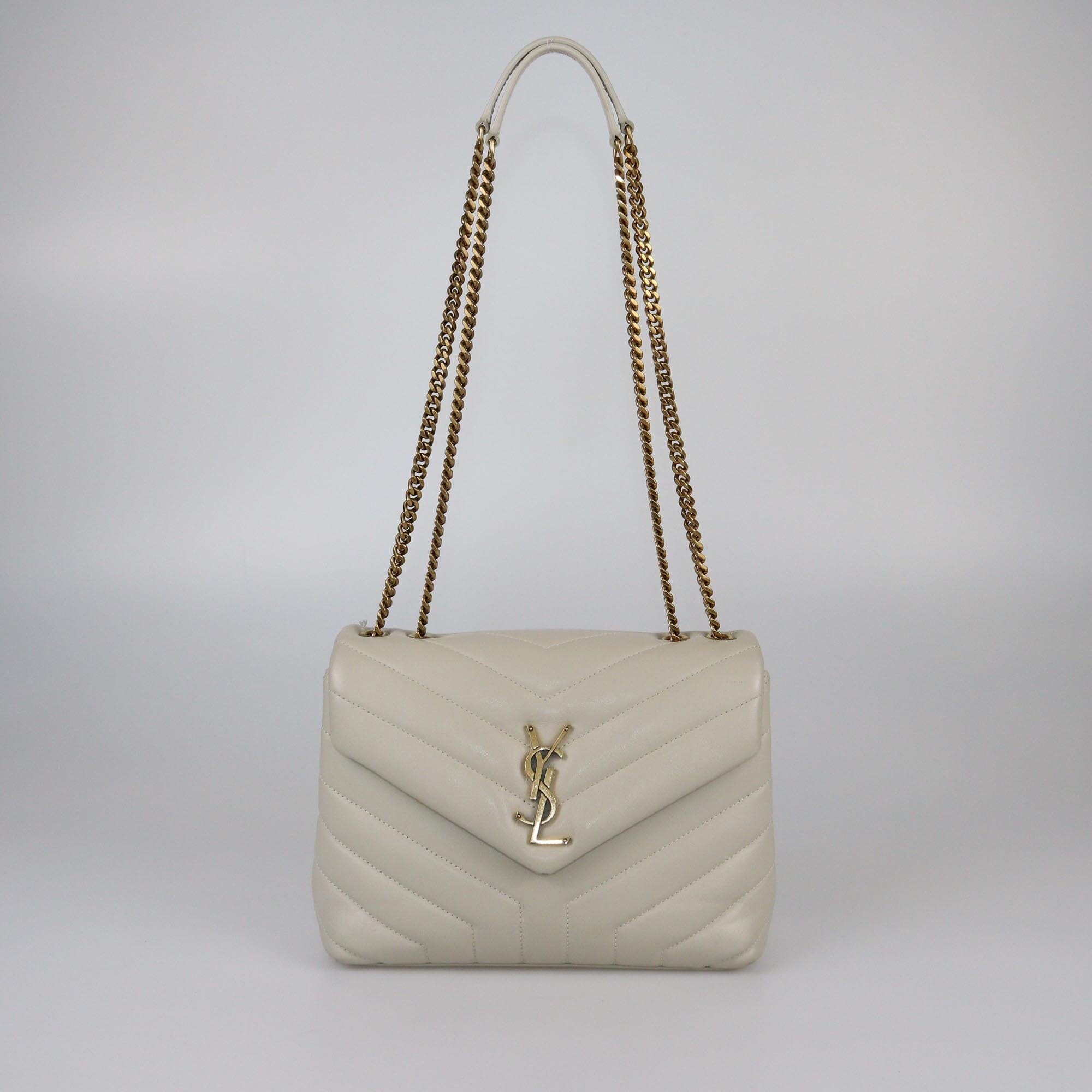 Saint Laurent Off White Matelassé Small Loulou Shoulder Bag Womens Saint Laurent 